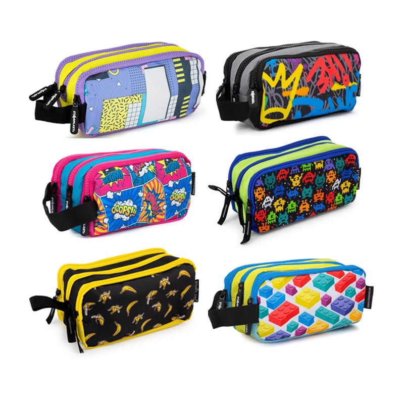 Estuche portatodo triple Memphis - modelo aleatorio
